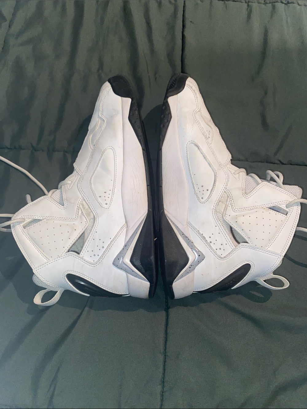 Men's White High-Top Air Jordan Sneakers with Black Accents